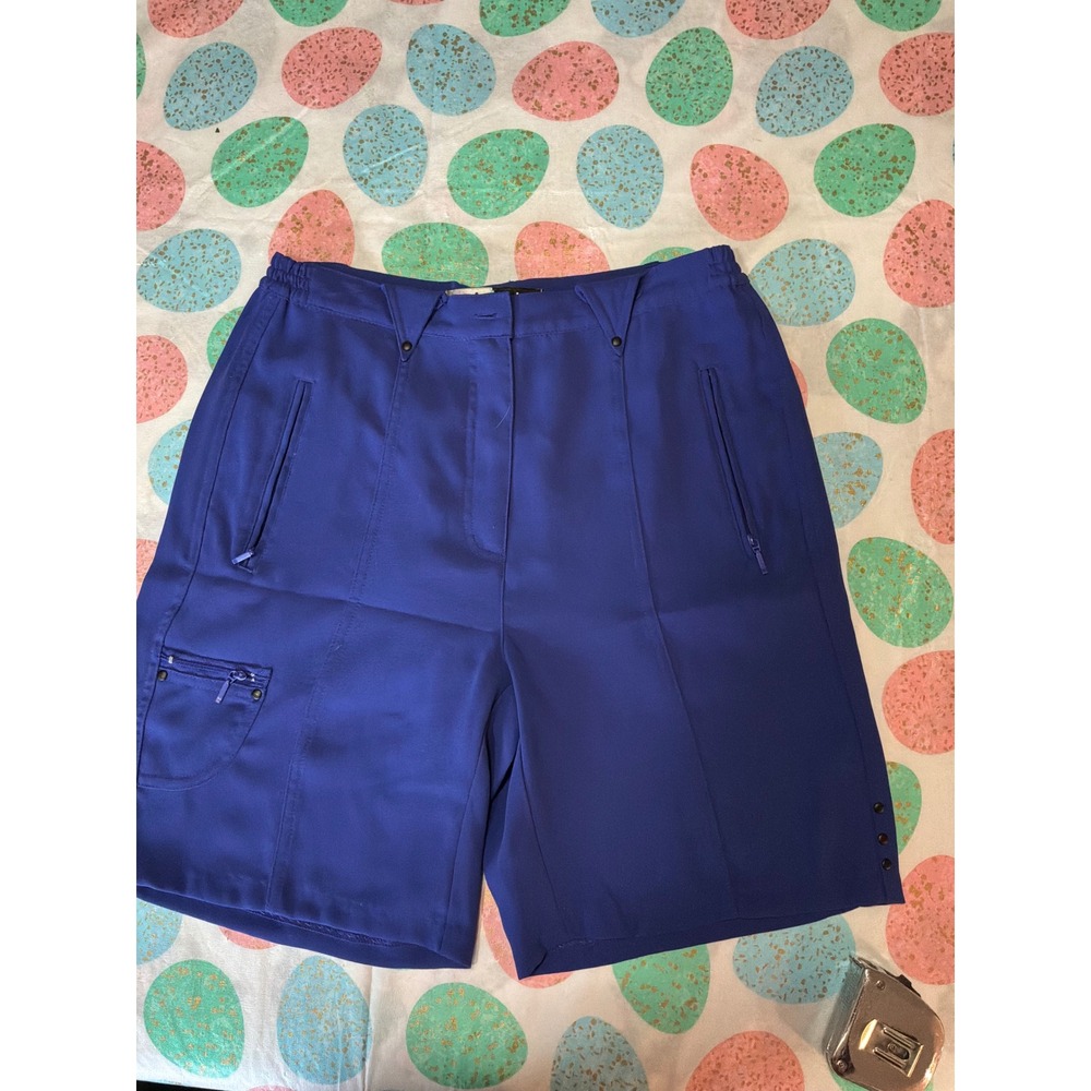 Jamie Sadock Womens Golf Shorts Cobalt Blue Multi Pocket Size 6 Snap Detail